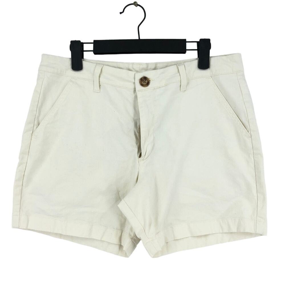 Chubbies Chino Shorts Mens Size 32 Ivory Solid Mid Rise Cotton Flat Front Preppy